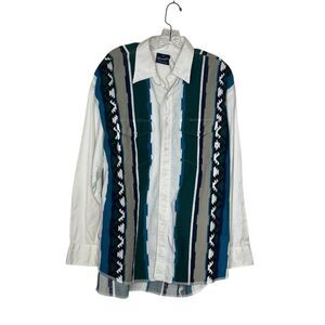 WRANGLER Western Shirt 90s Yoke Button Down Southwest Native Size XL VINTAGE